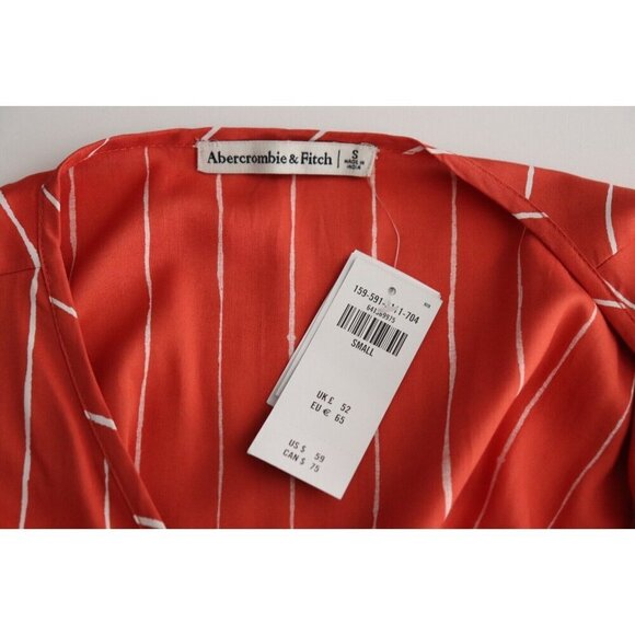 Abercrombie & Fitch Women’s Small Orange Stripe Side Tie Wrap Mini Dress NWT - Picture 8 of 10